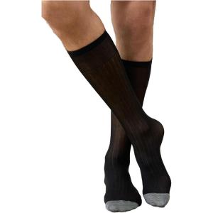 image:imageFloerns Mens Thin Dress Sock Reflective Formal Business Long StockingsBlack and Grey