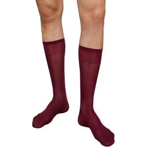 image:imageFloerns Mens Thin Dress Sock Reflective Formal Business Long StockingsBurgundy