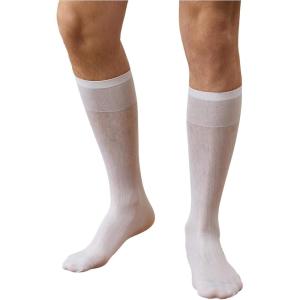 image:imageFloerns Mens Thin Dress Sock Reflective Formal Business Long StockingsWhite Ivory