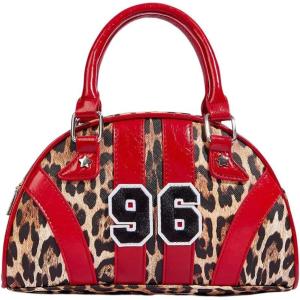 image:imageFloerns Womens Colorblock Zipper Handle Bowling Bag Purse Leather Clutch Handbags  Zipper Handle Purse Leather ClutchBrown