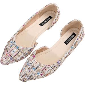 image:imageFloerns Womens Elegant Flat Shoes Pointed Toe Slip On Work Dressy Ballet FlatsMulticolor