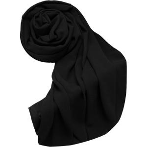 image:imageFloerns Womens Lightweight Breathable Chiffon Long Scarf Shawl Wrap ScarvesBlack