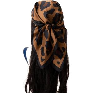 image:imageFloerns Womens Vintage Silk Bandana Paisley Print Headscarf Boho Square Hair ScarfBrown Multi