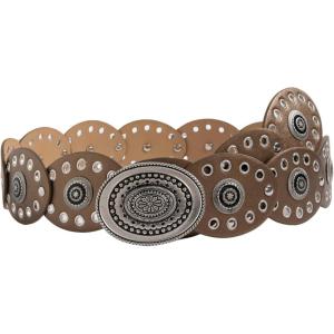 image:imageFloerns Womens Western Style Chunky Belt Wide Disco Belt Circle Y2k BeltsChampagne