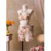 image:imageFloerns Womens 3 Piece Bikini Sets Ruffle Floral Triangle Halter Bathing Suit with Beach Cover UpMulticolor