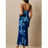 image:imageFloerns Womens Boho Floral Long Dress Spaghetti Strap Fishtail Wedding Guest DressesDark Blue