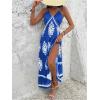 image:imageFloerns Womens Boho Print V Neck Split Cami Dress Sleeveless Vacation A Line Maxi DressesRoyal Blue