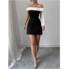 image:imageFloerns Womens Bowknot Off The Shoulder Mini Dress Trendy Cocktail Party DressesBlack