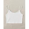 image:imageFloerns Womens Casual Letter Embroidery Crop Cami Top Sleeveless TopA White