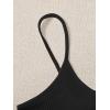 image:imageFloerns Womens Casual Letter Embroidery Crop Cami Top Sleeveless TopBlack