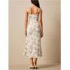 image:imageFloerns Womens Floral Cowl Neck Vintage Midi Dress Tie Shoulder Sleeveless Wedding Guest DressesBlue
