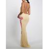 image:imageFloerns Womens Floral Deep V Neck Halter Dress Fishtail Draped Open Back Party Maxi Dresses
