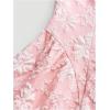 image:imageFloerns Womens Floral Jacquard Off The Shoulder Mini Dress Elegant A Line Wedding Guest DressesPink