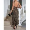 image:imageFloerns Womens Leopard Sleeveless Tank Dress Boat Neck Backless Club Bodycon Long DressCoffee
