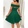image:imageFloerns Womens Off The Shoulder Cocktail Dress Twist Front A Line Holiday Wedding Guest DressesDark Green