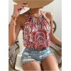 image:imageFloerns Womens Paisley Print Sleeveless Halter Tops Cut Out Boho CamisoleRed