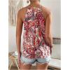 image:imageFloerns Womens Paisley Print Sleeveless Halter Tops Cut Out Boho CamisoleRed
