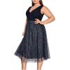 image:imageFloerns Womens Plus Size V Neck Sleeveless Sequin Cocktail Party Midi DressNavy Blue