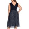 image:imageFloerns Womens Plus Size V Neck Sleeveless Sequin Cocktail Party Midi DressNavy Blue