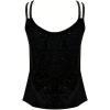 image:imageFloerns Womens Rhinestone Glitter V Neck Camisole Sleeveless Sparkly Party Cami TopsBlack and Silver
