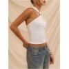 image:imageFloerns Womens Sleeveless Metal Ring Halter Tops Tie Backless Beach Camisole Tank TopWhite