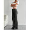 image:imageFloerns Womens Striped Print High Waisted Dress Pants Straight Leg Work Suit PantsBlack
