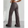 image:imageFloerns Womens Striped Print High Waisted Dress Pants Straight Leg Work Suit PantsChocolate Brown