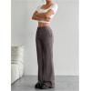 image:imageFloerns Womens Striped Print High Waisted Dress Pants Straight Leg Work Suit PantsChocolate Brown