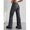image:imageFloerns Womens Striped Print High Waisted Dress Pants Straight Leg Work Suit PantsDark Grey