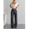 image:imageFloerns Womens Striped Print High Waisted Dress Pants Straight Leg Work Suit PantsDark Grey