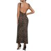 image:imageFloerns Womens Leopard Sleeveless Tank Dress Boat Neck Backless Club Bodycon Long DressCoffee