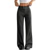 image:imageFloerns Womens Striped Print High Waisted Dress Pants Straight Leg Work Suit PantsBlack