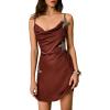 image:imageFloerns Womens Elegant Starfish Dress Draped Neck Backless Cocktail Cami SundressDark Brown
