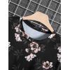image:imageFloerns Mens Floral Print Short Sleeve Crew Neck Casual Tee Shirt TopsBlack Flower