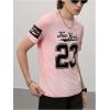 image:imageFloerns Mens Jersey Letter Print Graphic Oversized T Shirt Short Sleeve Crewneck Casual Football Jersey ShirtsLight Pink