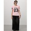 image:imageFloerns Mens Jersey Letter Print Graphic Oversized T Shirt Short Sleeve Crewneck Casual Football Jersey ShirtsLight Pink