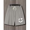 image:imageFloerns Mens Loose Fit Cartoon Graphic Drawstring Elastic Waist Shorts Casual Going Out Track ShortsGrey