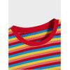 image:imageFloerns Mens Rainbow Stripe Crew Neck Tee Shirts Short Sleeve Ribbed Knit Tee TopsStriped Rainbow