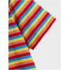 image:imageFloerns Mens Rainbow Stripe Crew Neck Tee Shirts Short Sleeve Ribbed Knit Tee TopsStriped Rainbow