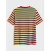 image:imageFloerns Mens Rainbow Stripe Crew Neck Tee Shirts Short Sleeve Ribbed Knit Tee TopsStriped Rainbow