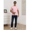 image:imageFloerns Mens Striped Print Color Block Short Sleeve T Shirt Crewneck Summer Tee ShirtsDusty Pink