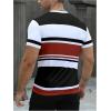 image:imageFloerns Mens Striped Print Color Block Short Sleeve T Shirt Crewneck Summer Tee ShirtsRed Multi