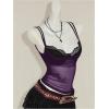image:imageFloerns Womens 2 Piece Sheer Mesh Spaghetti Strap Y2k Cami Top with Lace BralettePurple