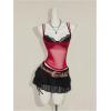 image:imageFloerns Womens 2 Piece Sheer Mesh Spaghetti Strap Y2k Cami Top with Lace BraletteRed and Black