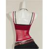 image:imageFloerns Womens 2 Piece Sheer Mesh Spaghetti Strap Y2k Cami Top with Lace BraletteRed and Black