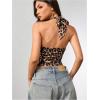 image:imageFloerns Womens Animal Print Sleeveless Halter Top Western Cowgirls Y2k Tank TopBrown Leopard