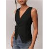 image:imageFloerns Womens Casual Sleeveless Wrap Tie Side Tank Top V Neck Going Out Vest ShirtsBlack