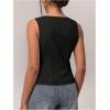 image:imageFloerns Womens Casual Sleeveless Wrap Tie Side Tank Top V Neck Going Out Vest ShirtsBlack