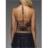 image:imageFloerns Womens Cheetah Print Draped Halter Top Backless Sleeveless Party Tank TopsBrown Multi