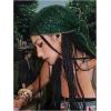 image:imageFloerns Womens Sequin Mesh Sheer Bandana Square Head Scarves Hair Wrap Neck Glitter Head ScarfDark Green Rhinestone